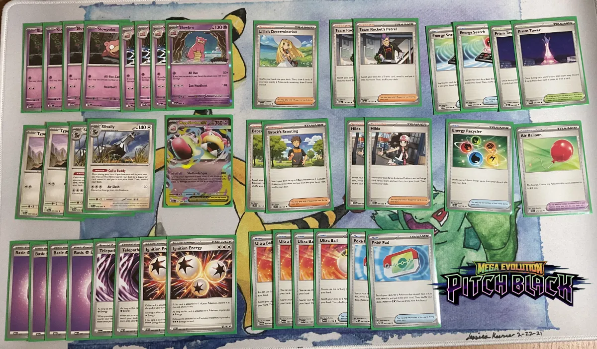 Pitch Black Slowbro and Mega Slowbro ex prerelease deck. Deck list below.