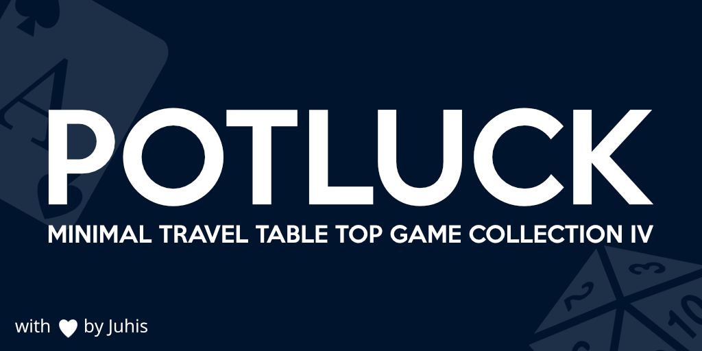 Potluck: Minimal travel table top game collection 4 with love by Juhis