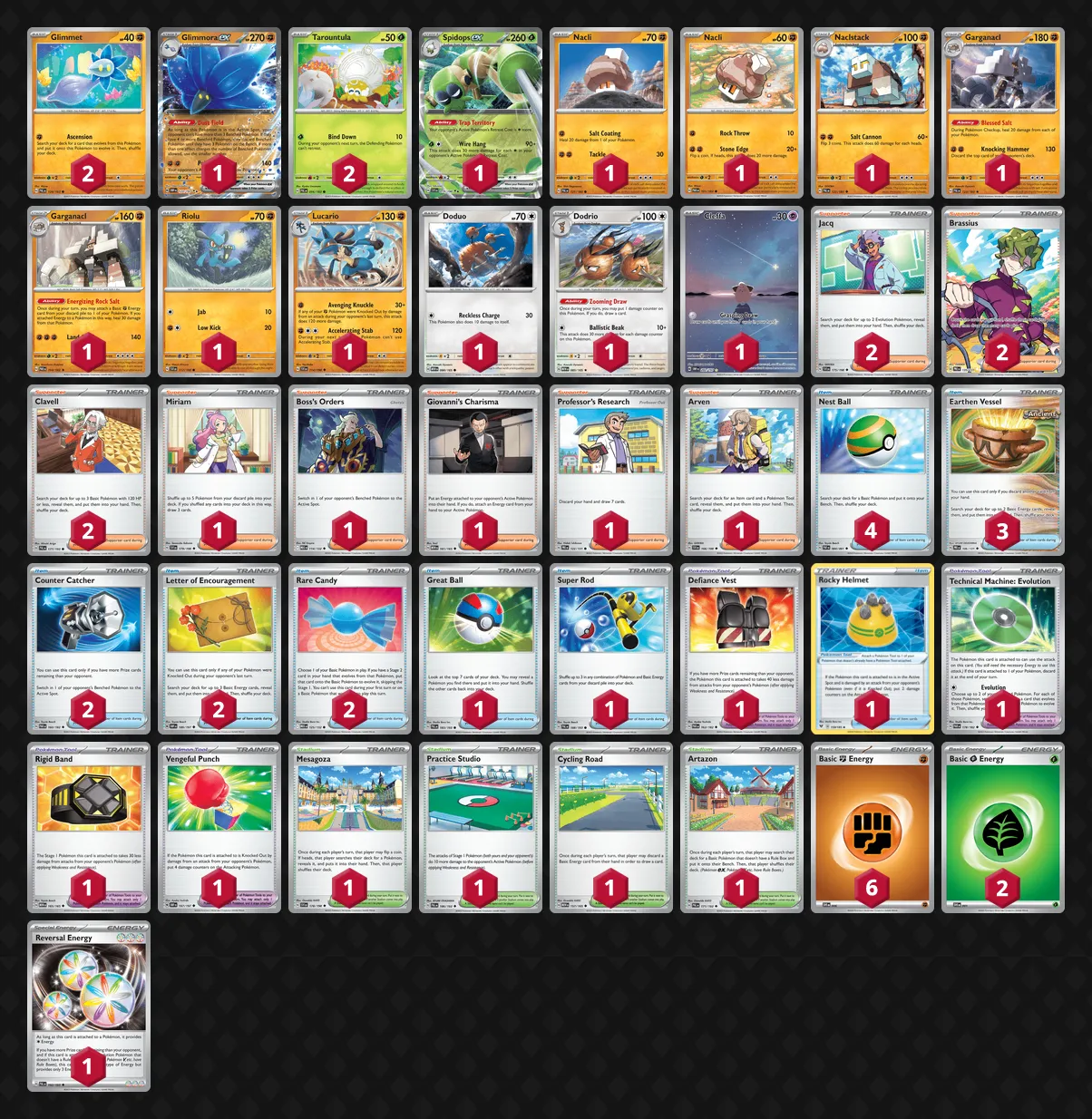 A Pokemon TCG deck, decklist available in text format below