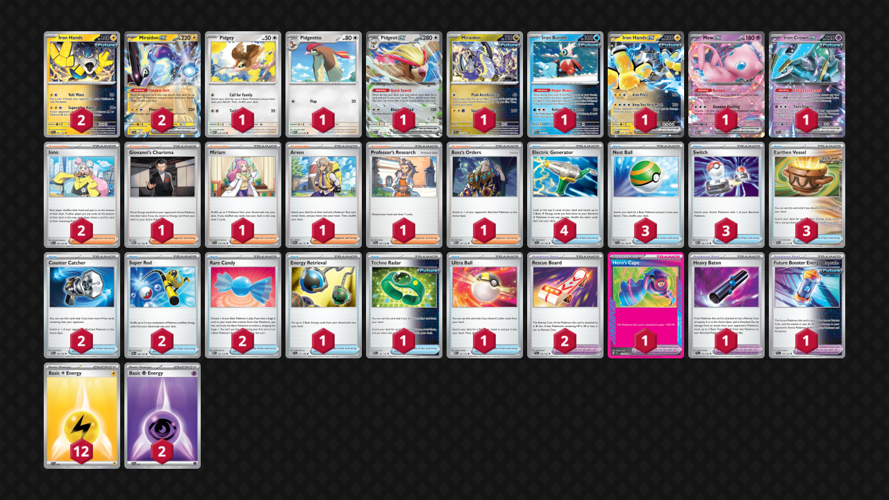 A decklist, provided in written form below