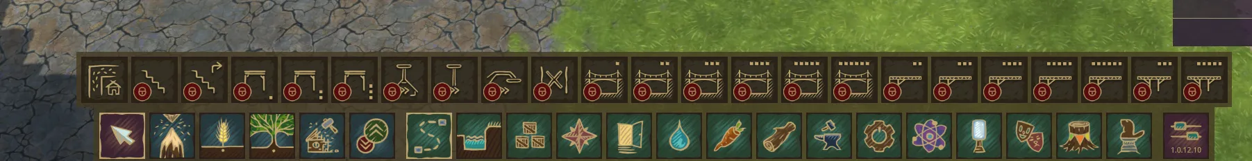 A two row taskbar UI with two dozen items on each row